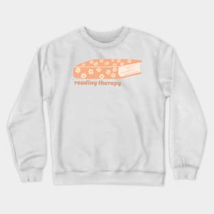 reading therapy orange/yellow cute book design with daisy flowers for readers Crewneck Sweatshirt